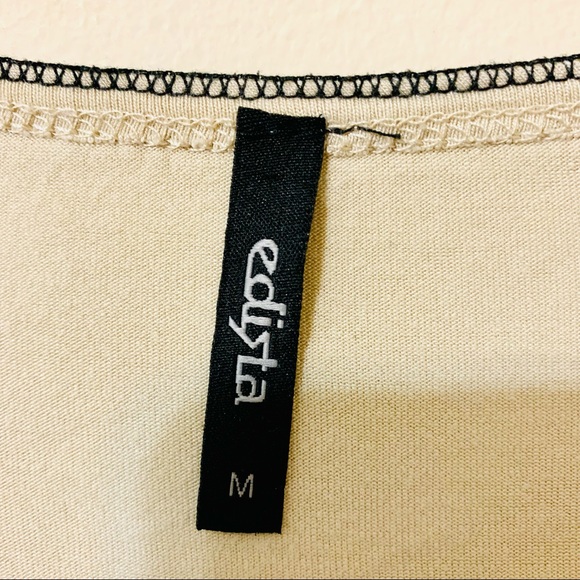 ✨4/$25✨ Y2K Edista Top/Blouse - Cream/Grey - Size Medium - Picture 11 of 12